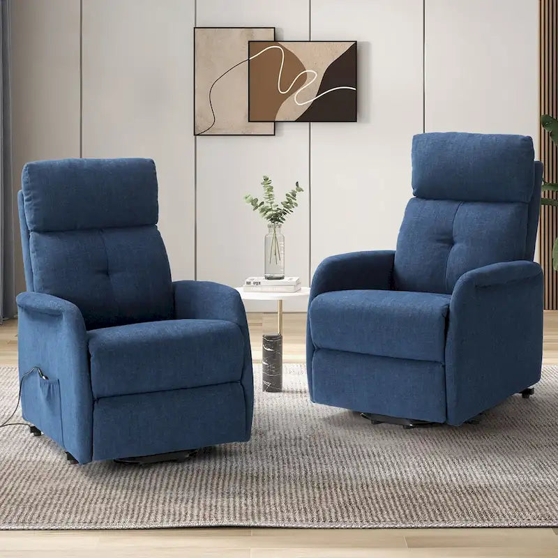 Fauteuil releveur inclinable électrique 3 positions avec dossier touffeté en polyester