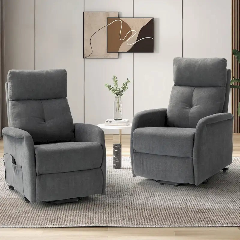 Fauteuil releveur inclinable électrique 3 positions avec dossier touffeté en polyester