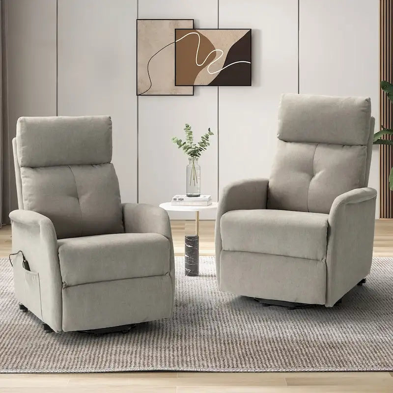 Fauteuil releveur inclinable électrique 3 positions avec dossier touffeté en polyester