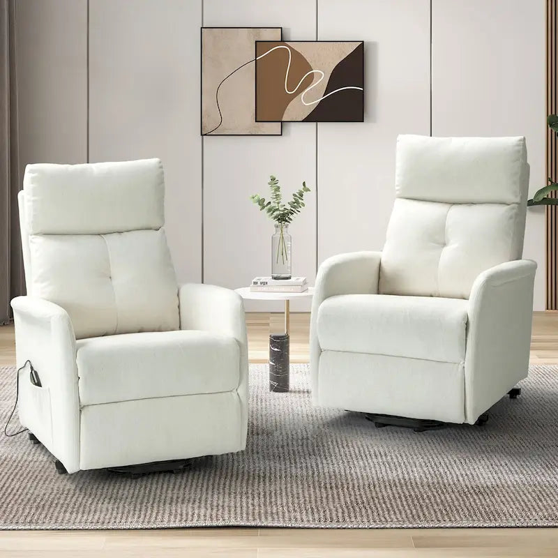 Fauteuil releveur inclinable électrique 3 positions avec dossier touffeté en polyester
