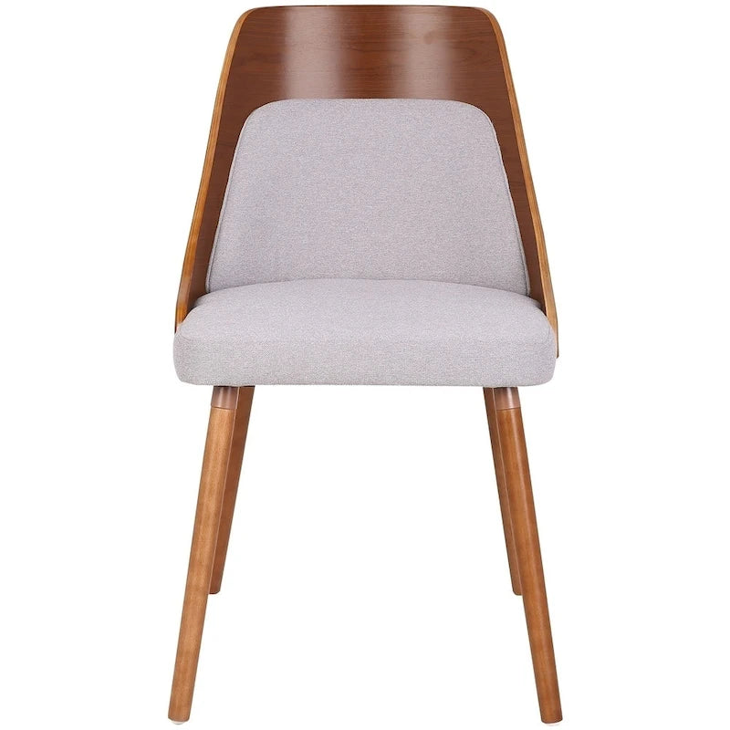 Chaise de salle à manger moderne du milieu du siècle, cadre en bois courbé de noyer, assise rembourrée en tissu tissé, 113 kg