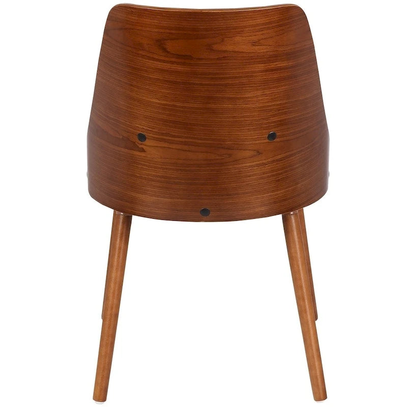 Chaise de salle à manger moderne du milieu du siècle, cadre en bois courbé de noyer, assise rembourrée en tissu tissé, 113 kg