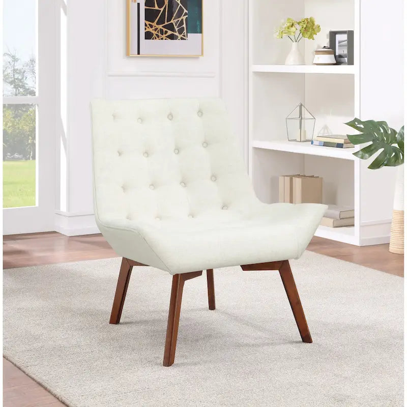 Fauteuil d'appoint capitonné du milieu du siècle, pieds en bois, anthracite