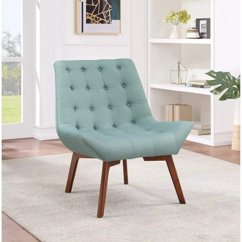 Fauteuil d'appoint capitonné du milieu du siècle, pieds en bois, anthracite