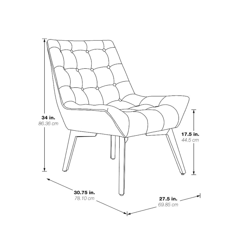 Fauteuil d'appoint capitonné du milieu du siècle, pieds en bois, anthracite